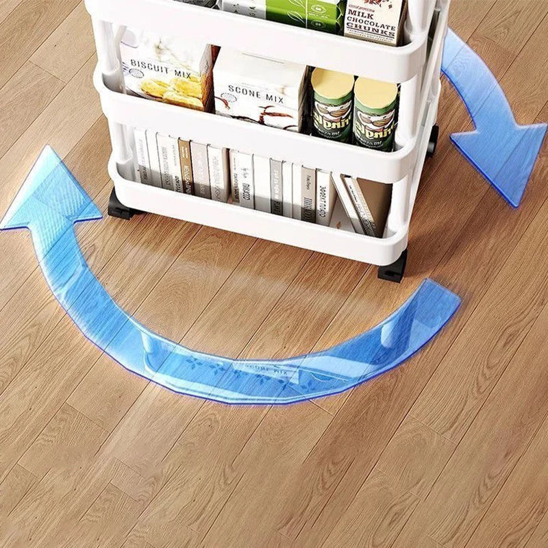 3/4/5 Tier Rolling Cart Shelves Kitchen or Bathroom