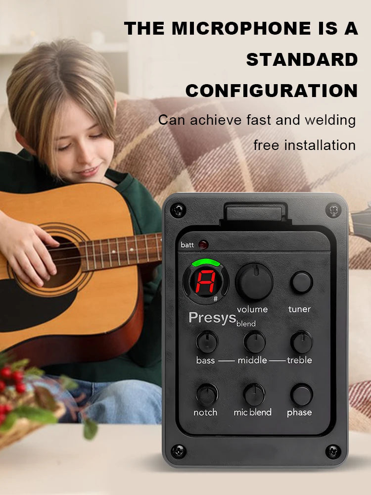 Plastic 301 Guitar Pickup with Tuner Presys Piezo