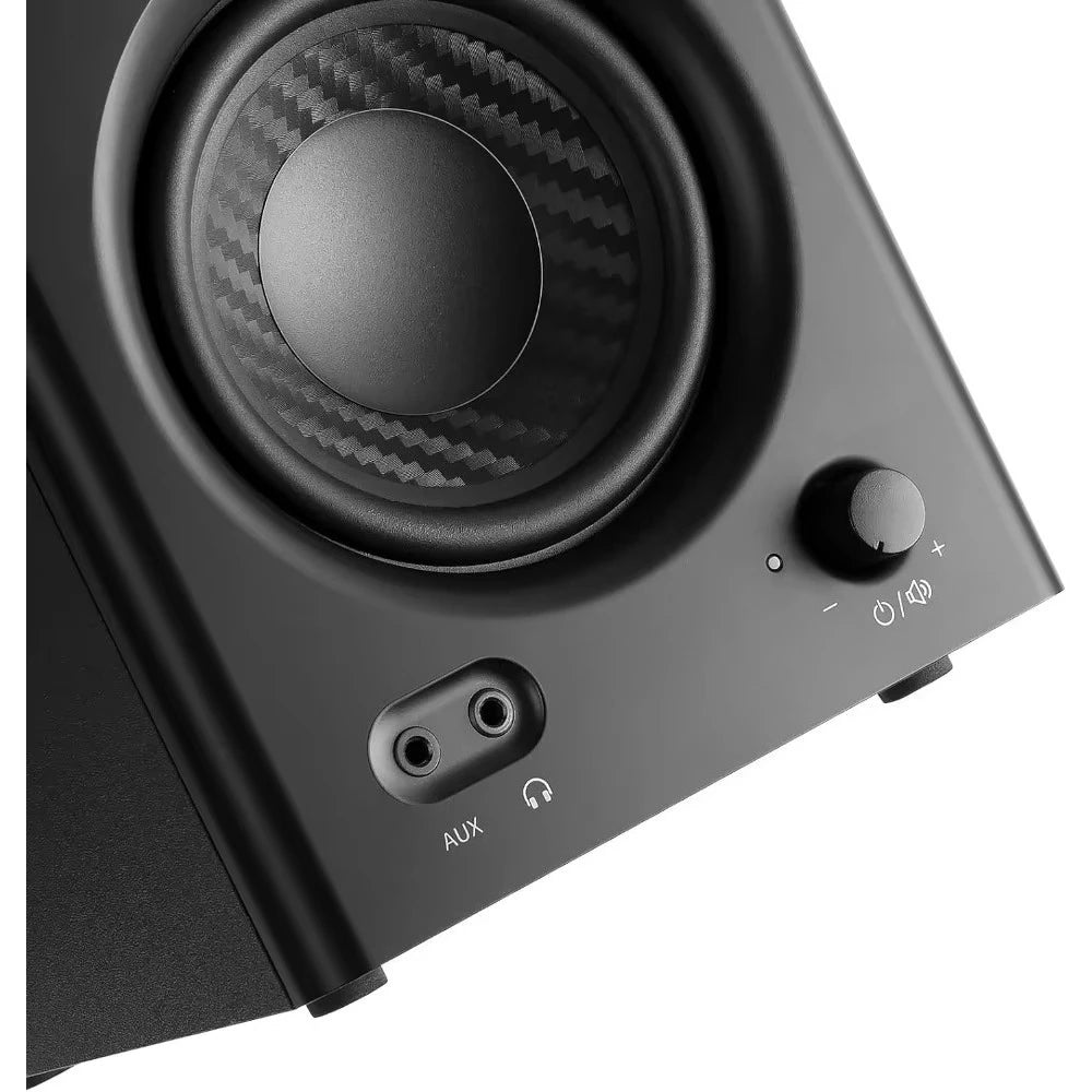 New upgrade MR4 Powered Studio Monitor Speakers, 4" Active Near-Field Reference Speaker - Black (Pair)