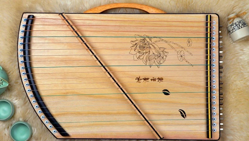 Wooden 21-string Mini Guzheng Technique Training Portable