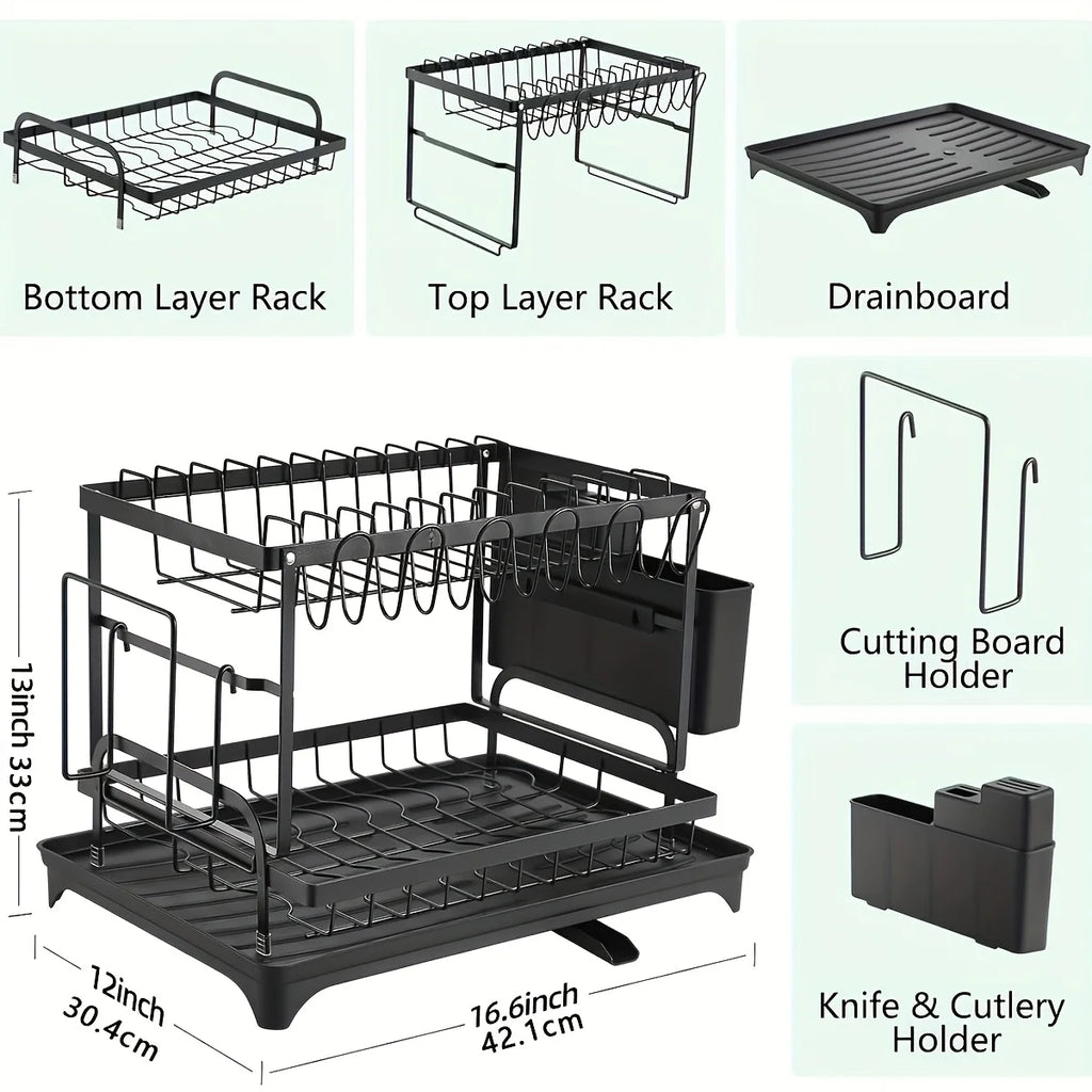 Drying Rack with Drainboard, Carbon Steel Kitchen
