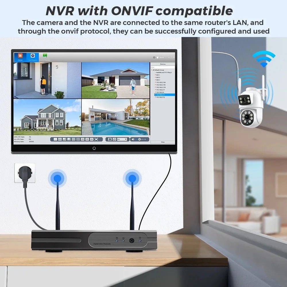 4K 8MP Wifi Camera PTZ Outdoor Human Detection Dual Lenses