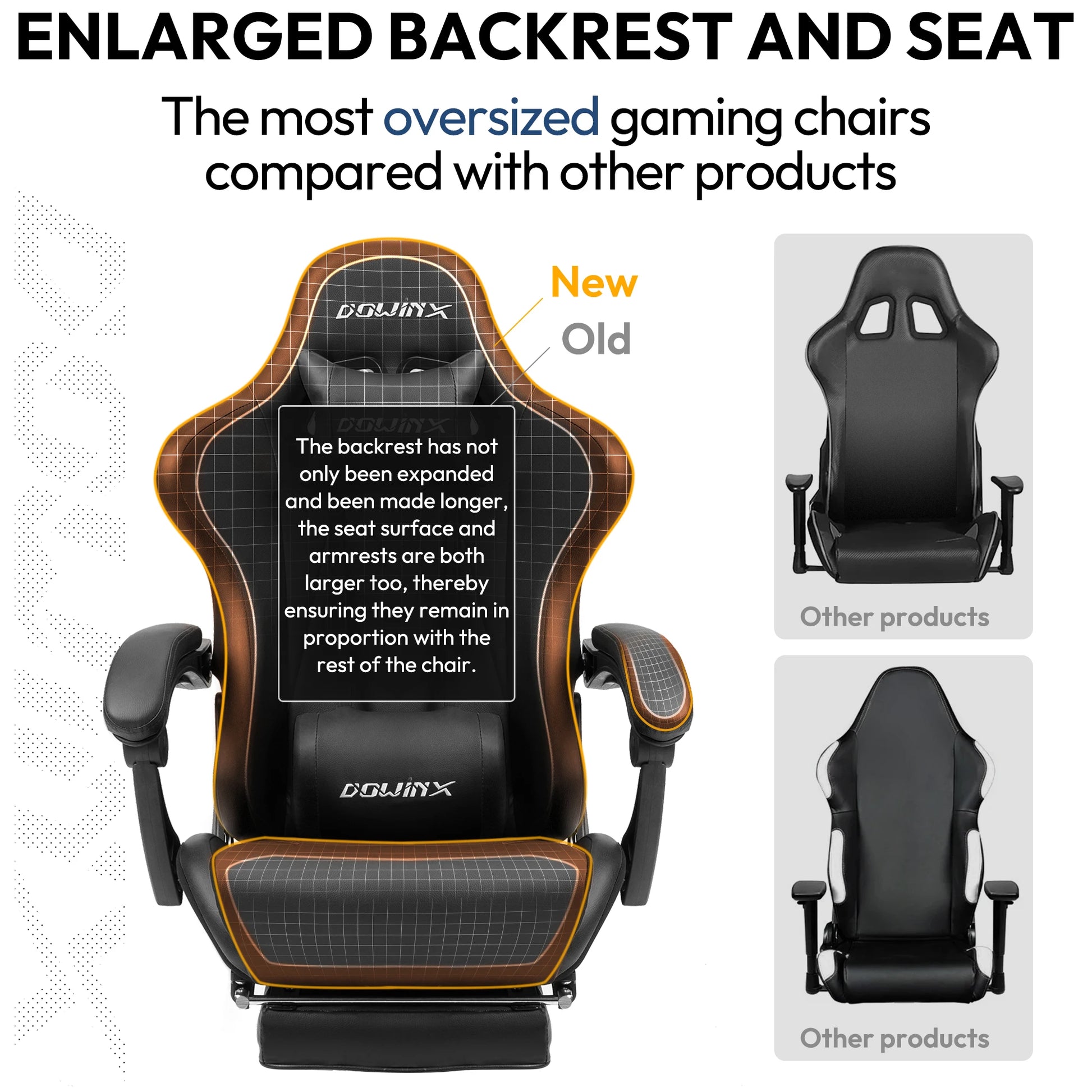 Dowinx  Ergonomic Office Recliner w/Massage Lumbar Support