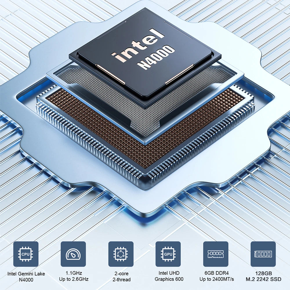 MLLSE M2 Air Mini PC Intel Celeron N4000 CPU Window11