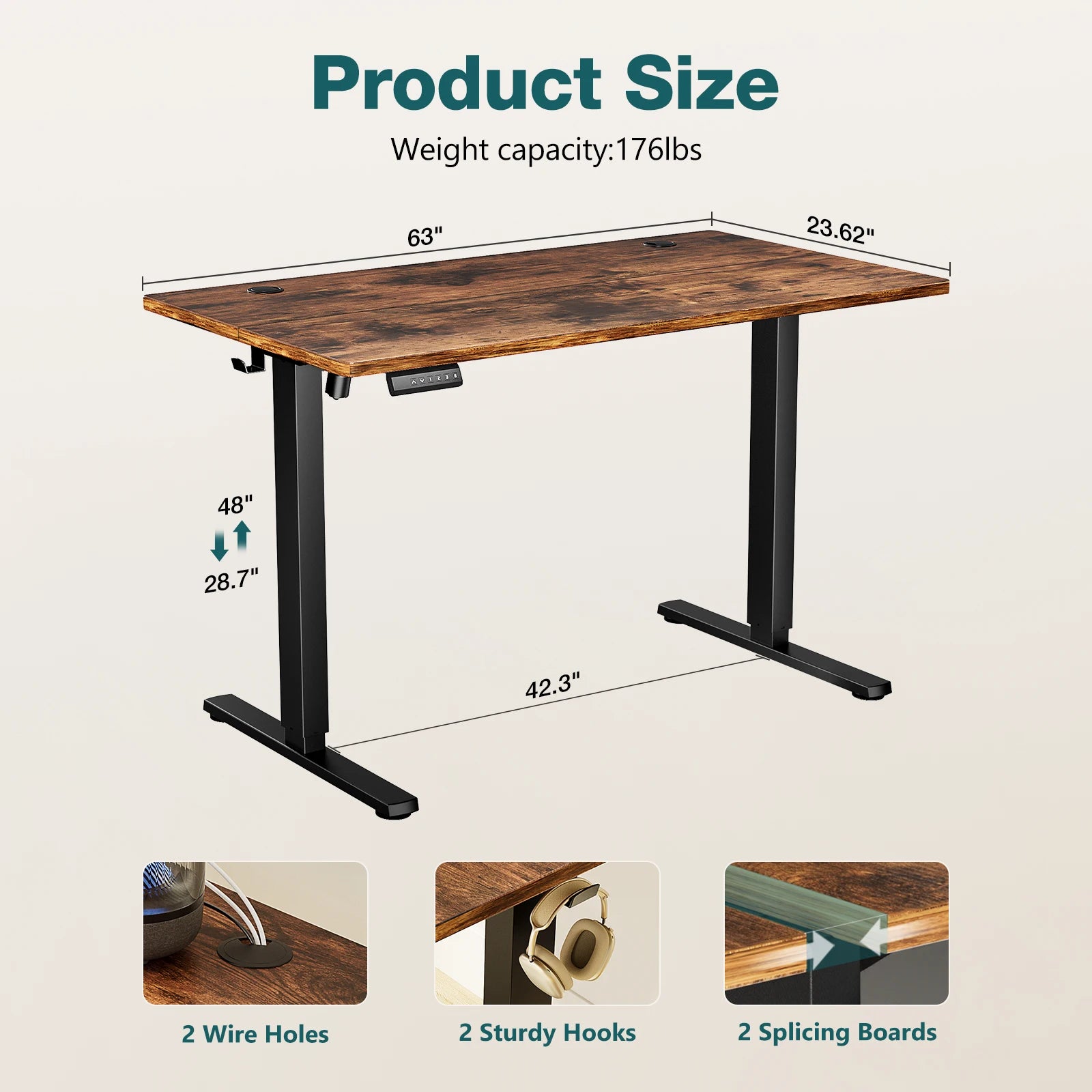 JHK Electric Stand Up Sit Stand Computer Workstation