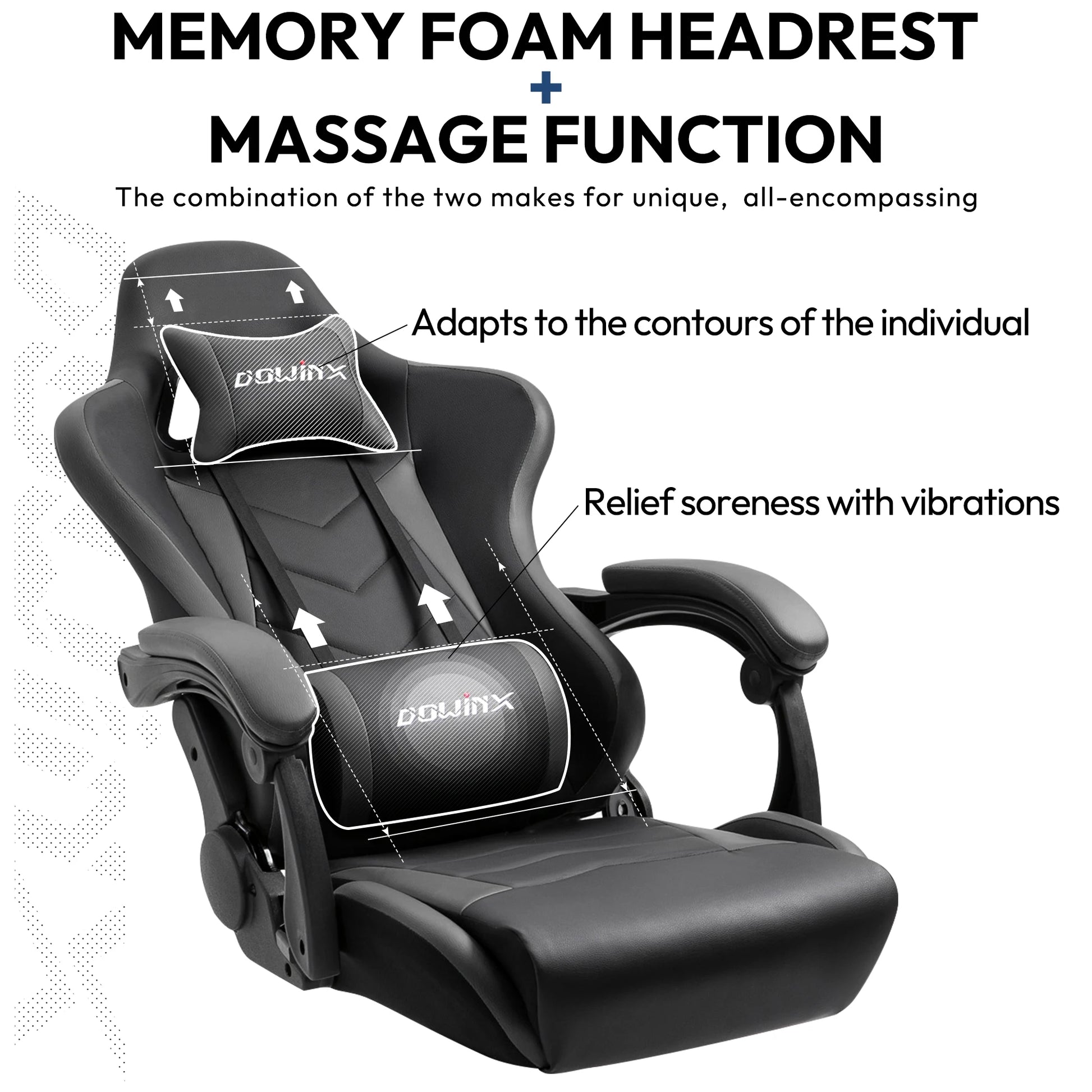 Dowinx  Ergonomic Office Recliner w/Massage Lumbar Support
