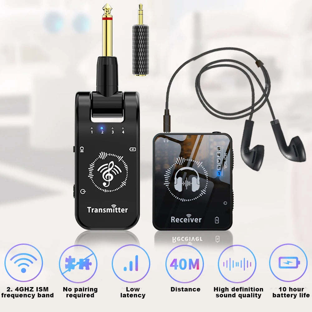 Wireless In-Ear Monitor System Rechargeable Transmitter Receiver
