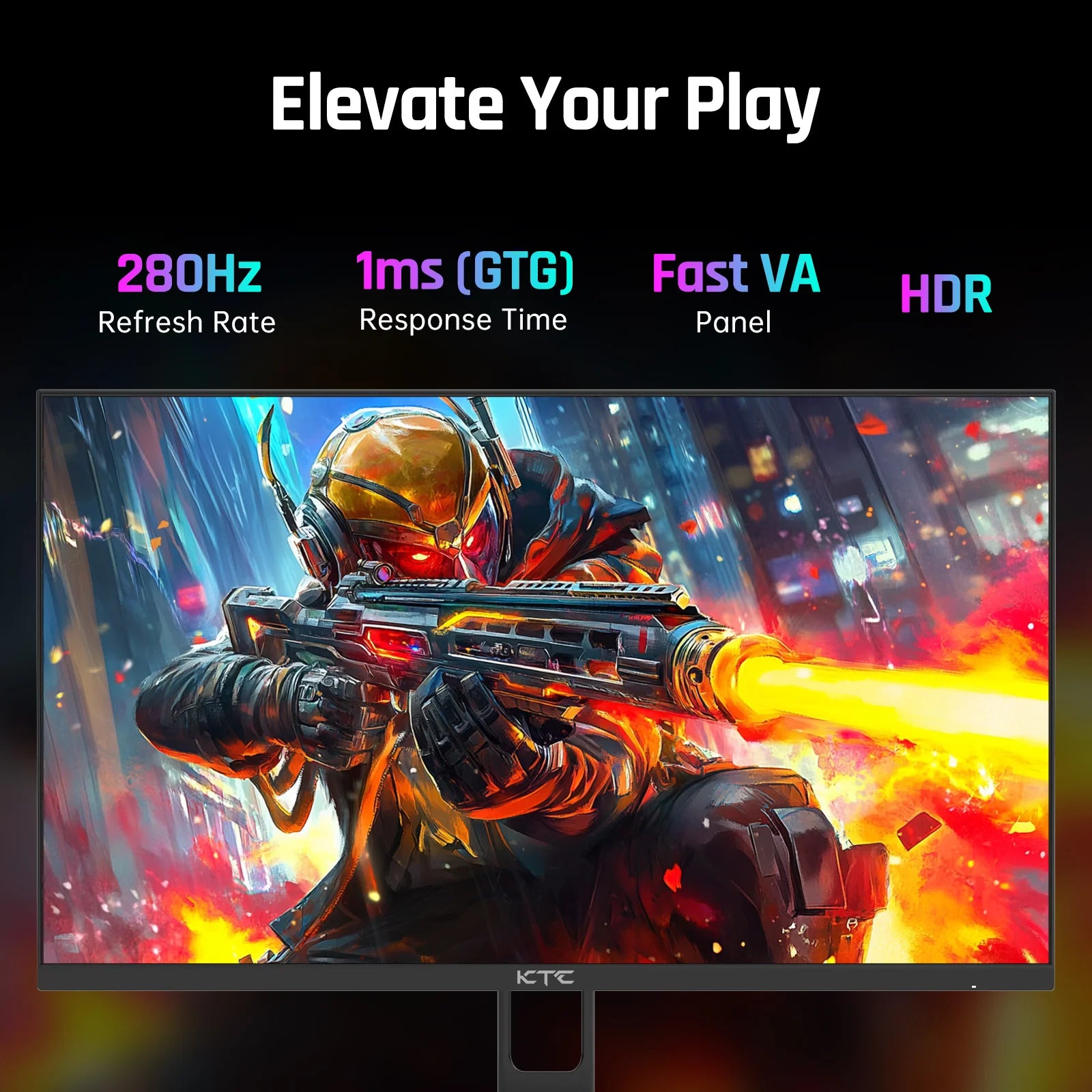 KTC 27-inch Gaming Monitor VA 280Hz, 1ms Response,