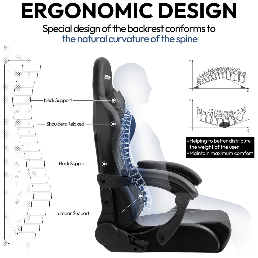 Dowinx  Ergonomic Office Recliner w/Massage Lumbar Support