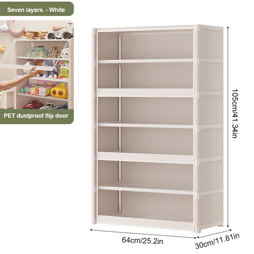 7 Tiers Storage Organizer w/Flip Door