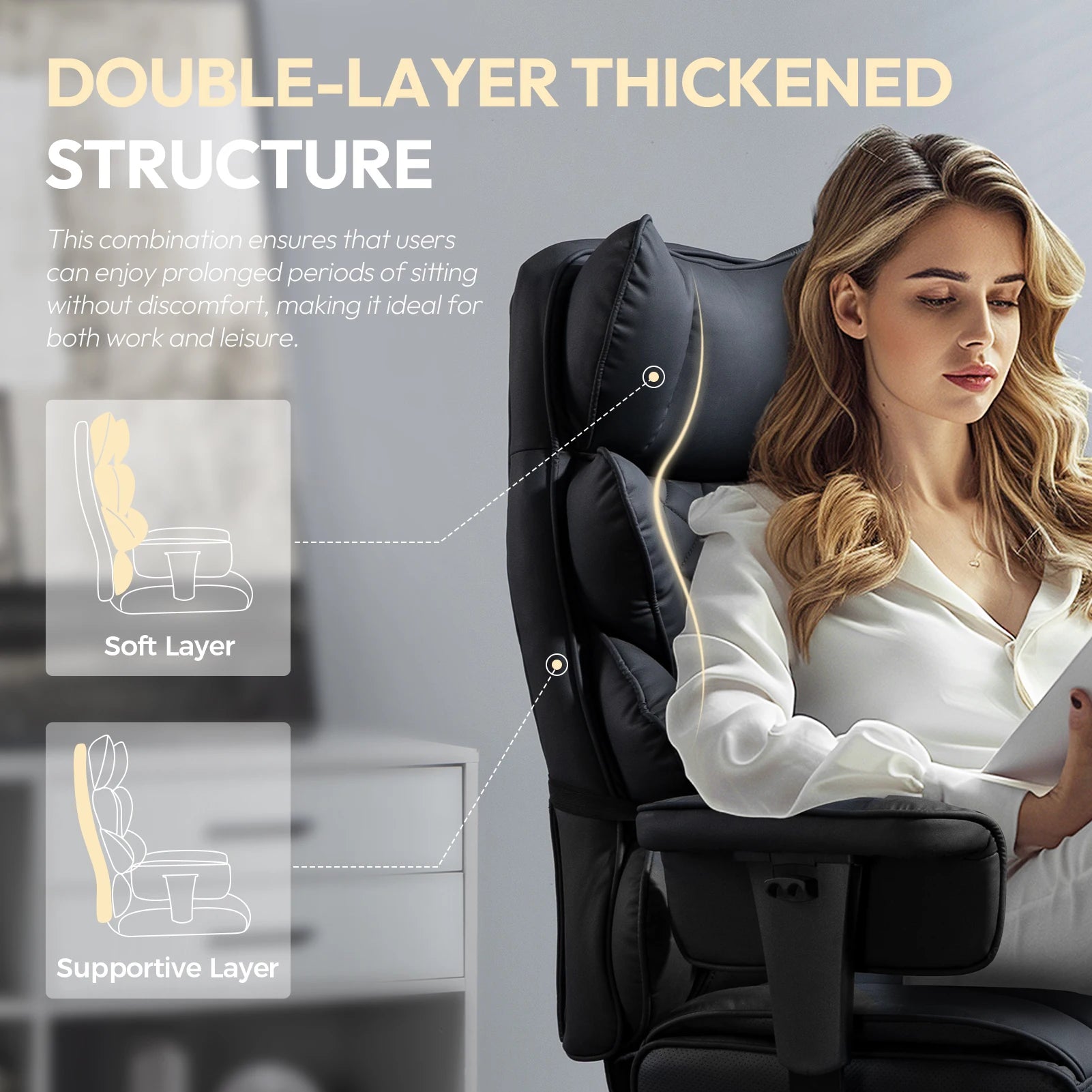 Dowinx Pocket Spring Cushion and Lumbar Support, w/Armrests