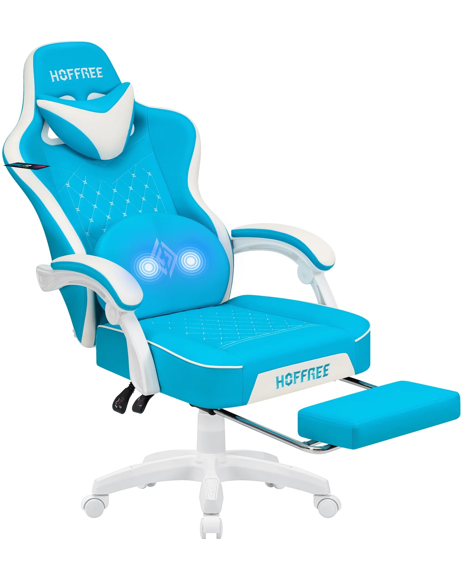 Ergonomic Adjustable Lumbar Cushion Headrest Single Function Massage