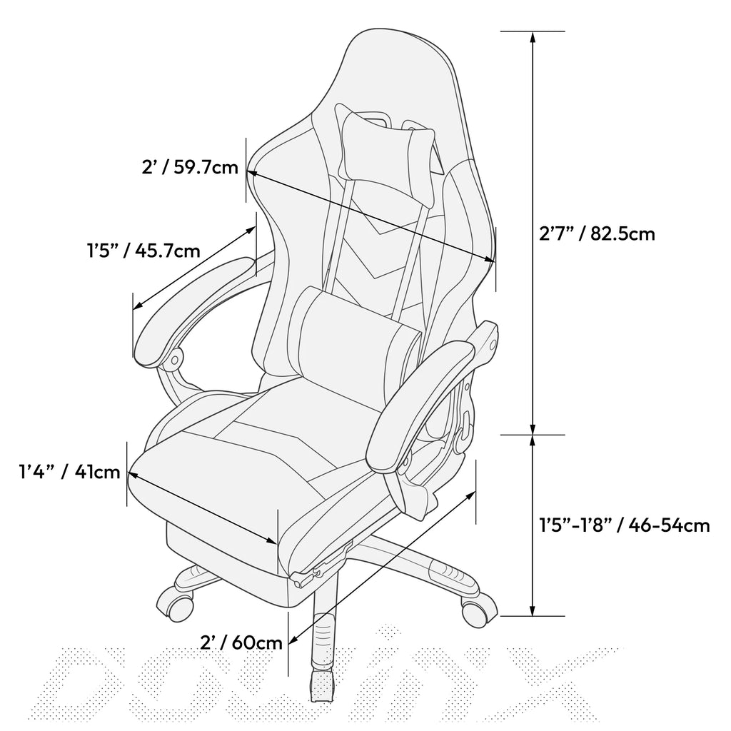 Dowinx  Ergonomic Office Recliner w/Massage Lumbar Support