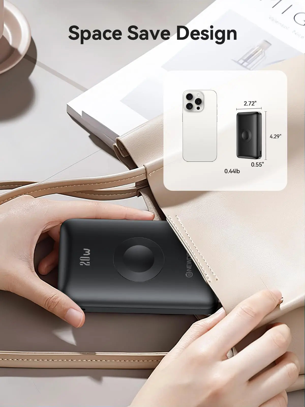 Magnetic Wireless Power Bank for iPhones 2ultra-9 and 16/15,Galaxy