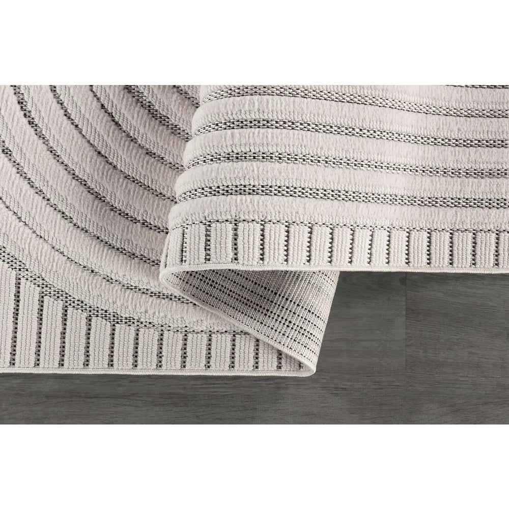 Modern Rug Luxury Swirl Curved Stain Resistant