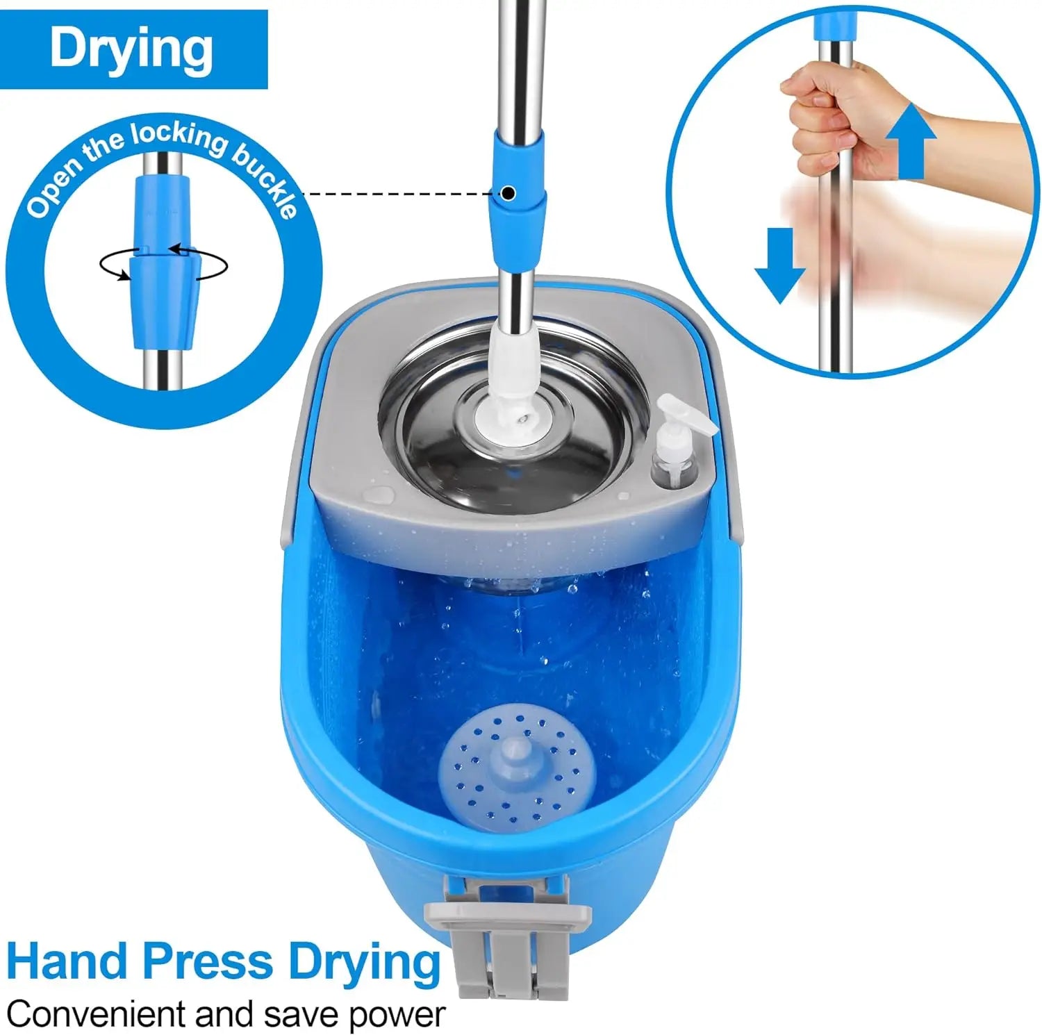 3 Microfiber Replacement Heads, 61" Extended Handle Household Item