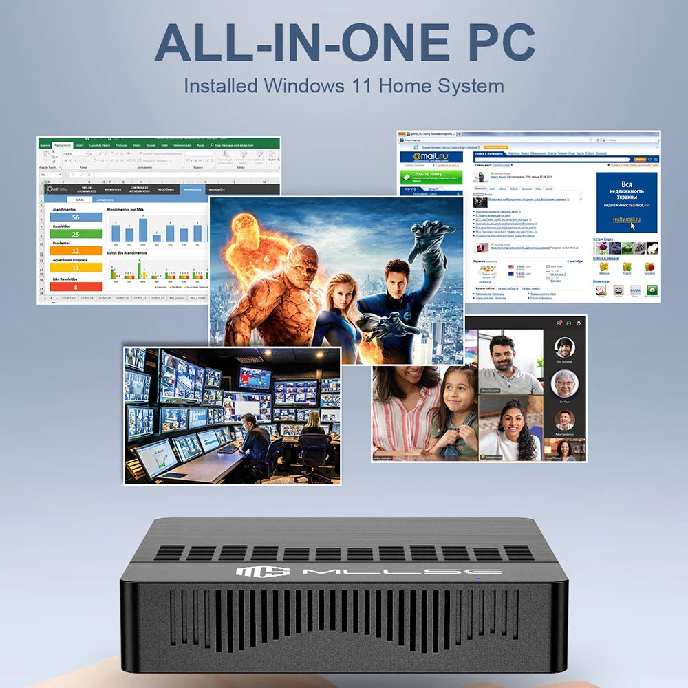 MLLSE M2 Air Mini PC Intel Celeron N4000 CPU Window11