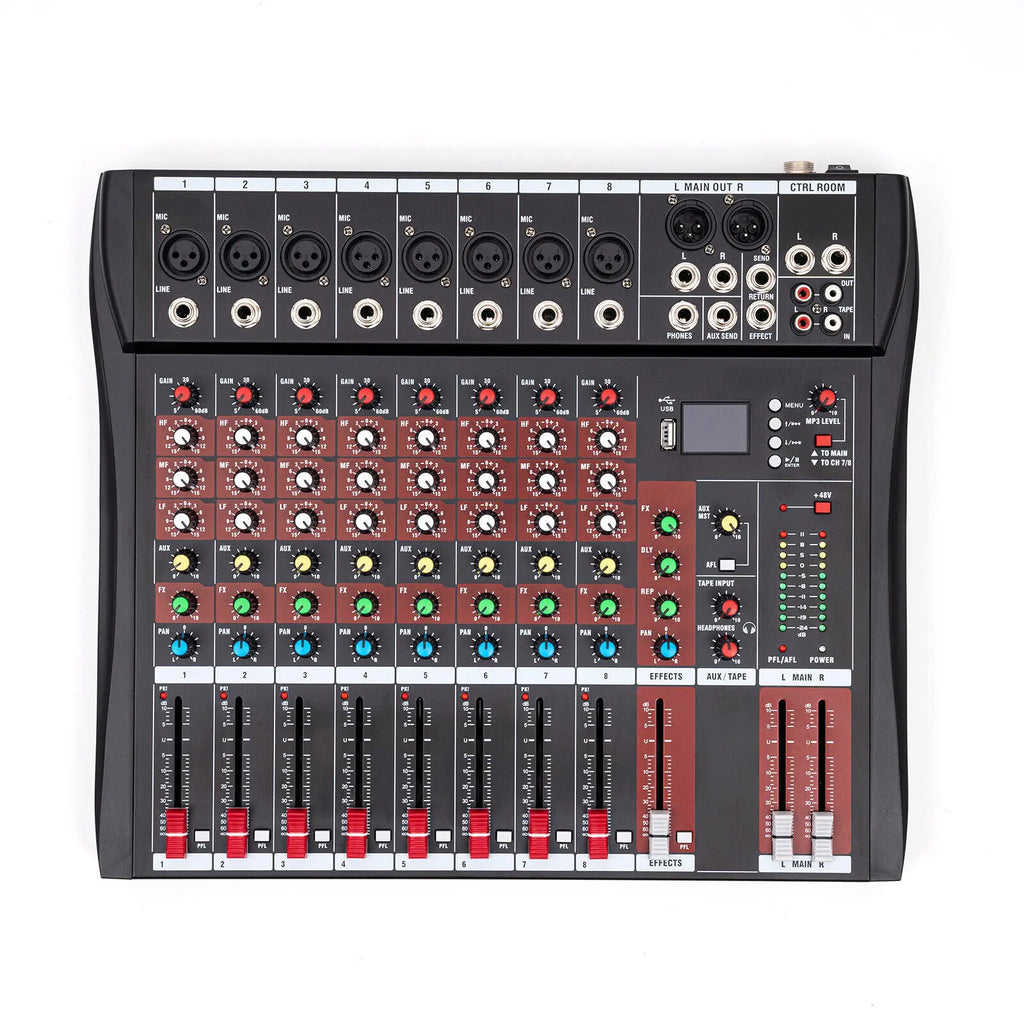 8 Channel bluetooth Live Studio Audio Mixer