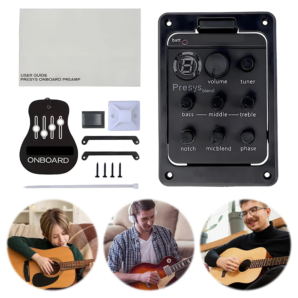 Plastic 301 Guitar Pickup with Tuner Presys Piezo