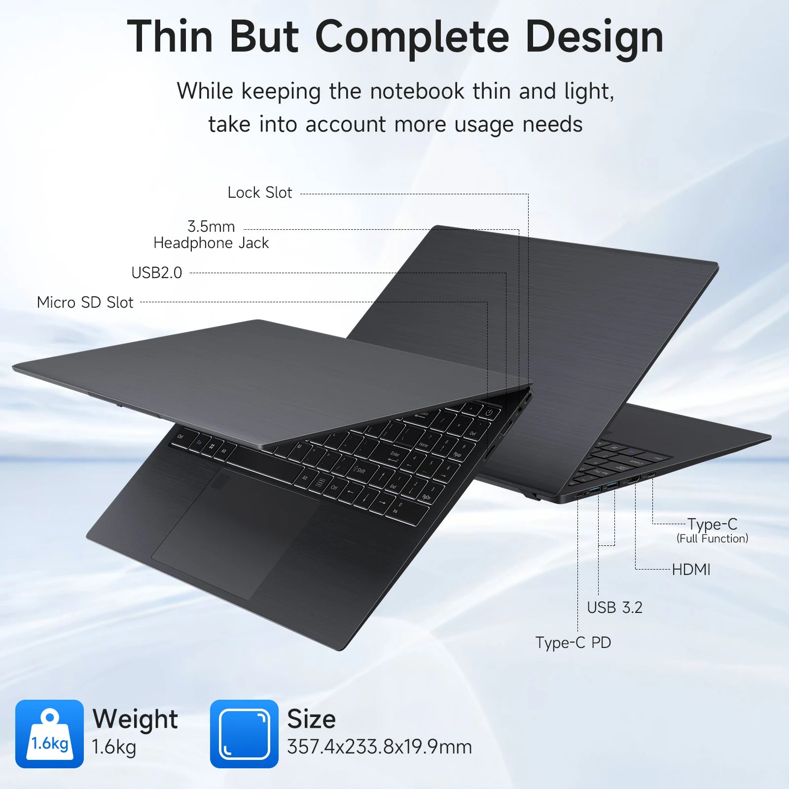 15.6 Inch Business Laptop N5095 16GB RAM