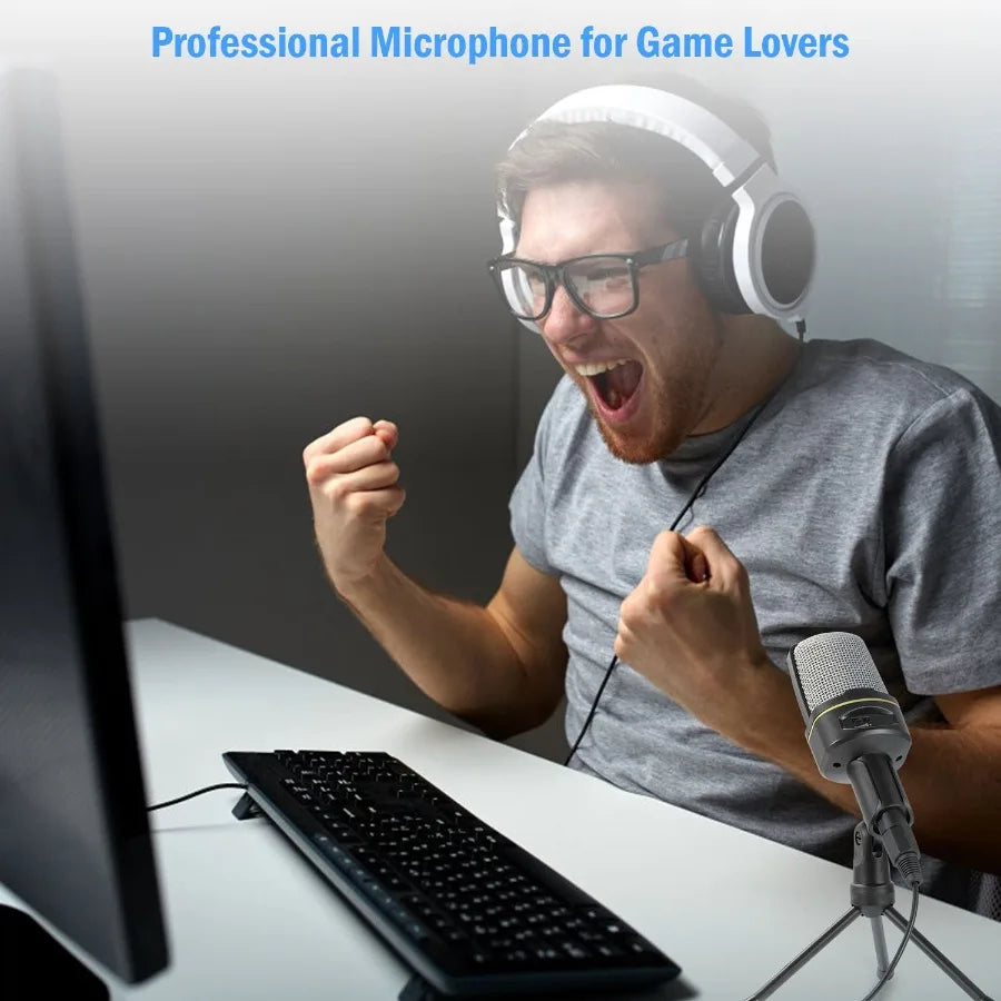 Pro Condenser Microphone with Tripod Stand (desktop)