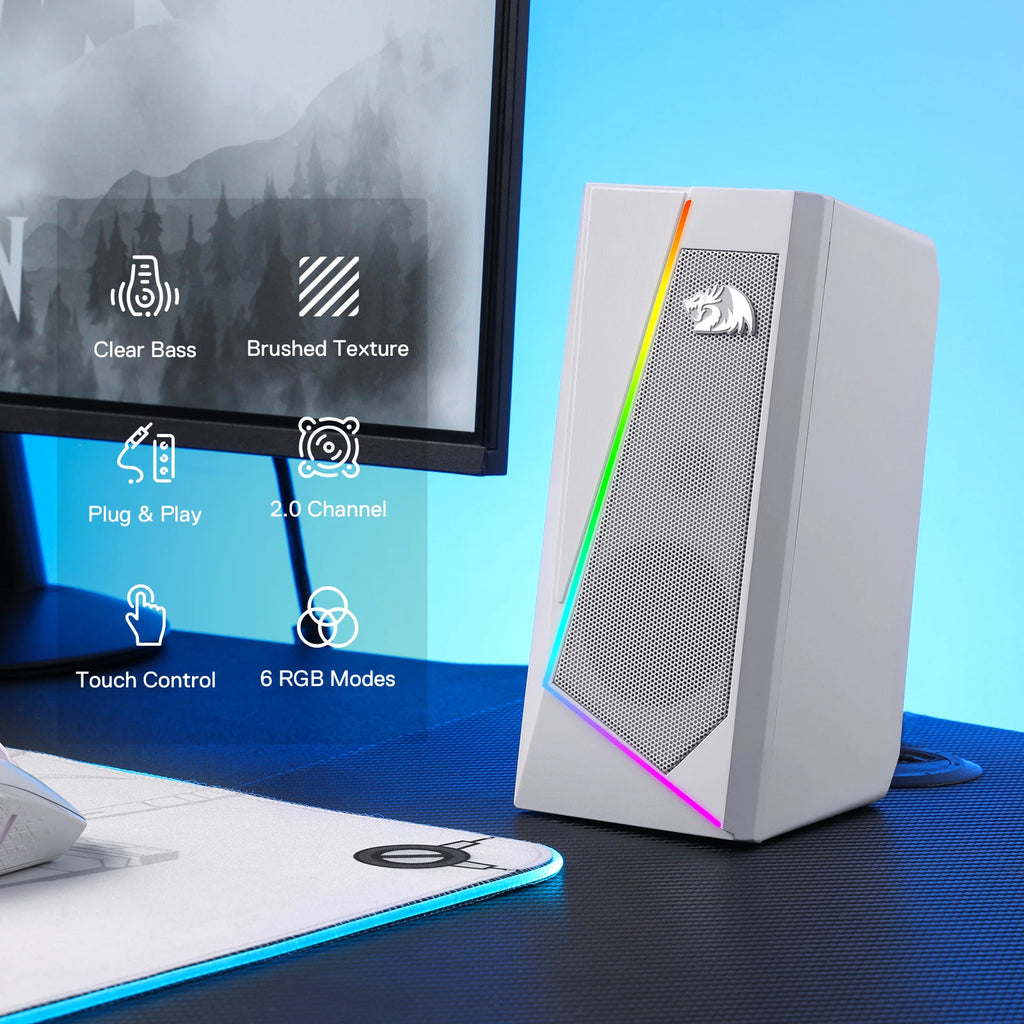 Redragon GS520 RGB Desktop 2.0 Channel PC Stereo Speaker