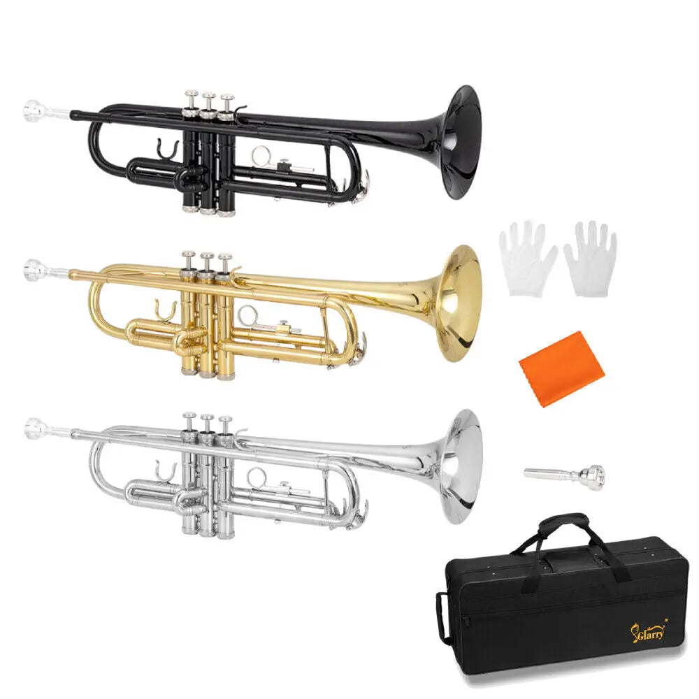 Brass Trumpet Bb with 7C Mouthpiece Case Gloves Cloth