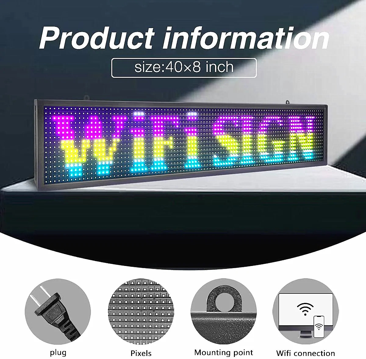 Full-Color Programmable WiFi Rolling Information Display