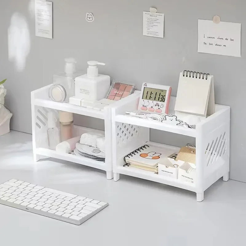 1PC Double Layer Storage Rack Rectangular