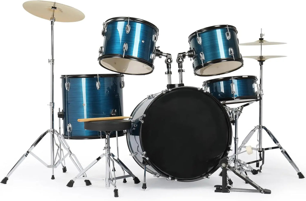 5-Piece Full-Size Drums Kit with Cymbal Stands