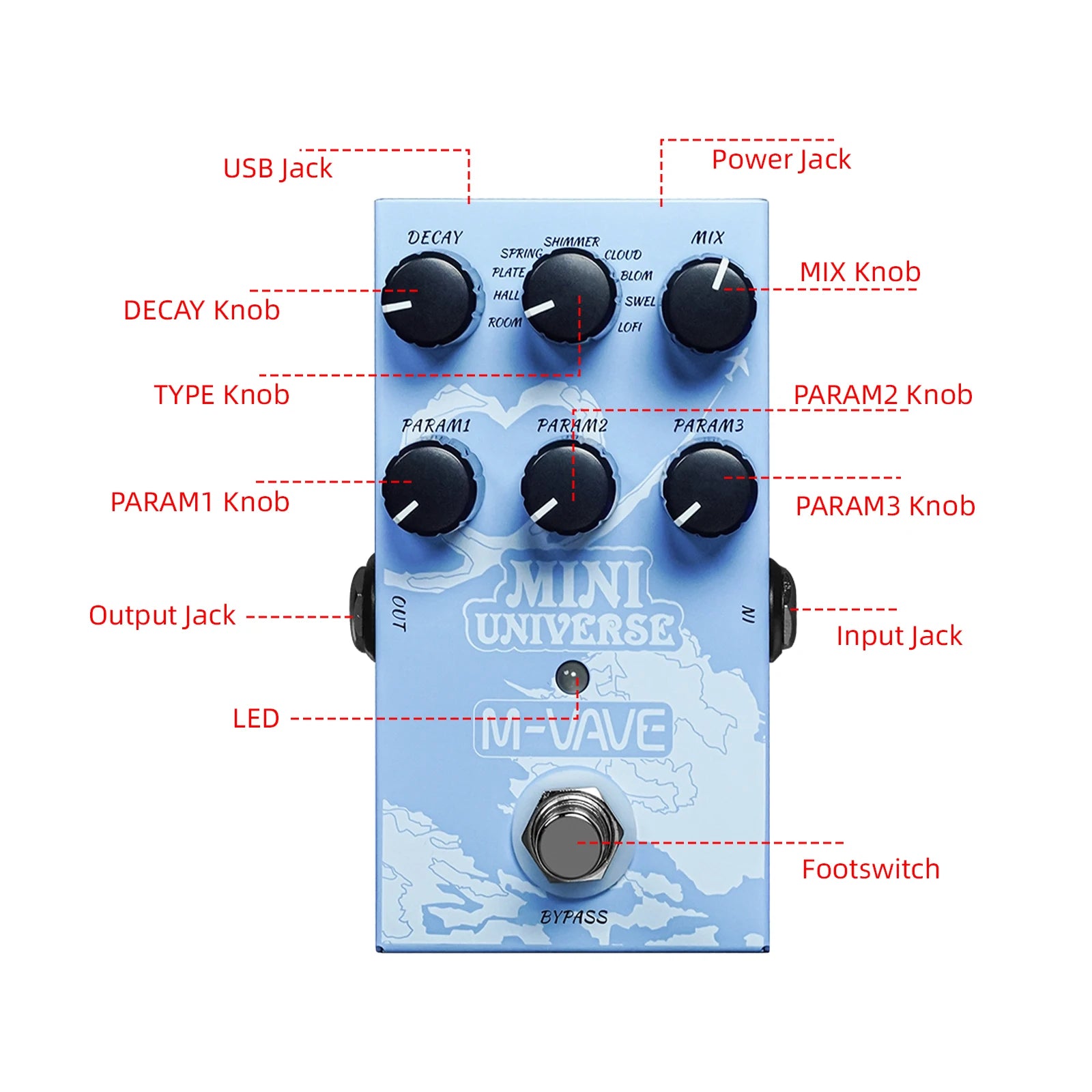 Guitar Effect Pedal Digital Reverb