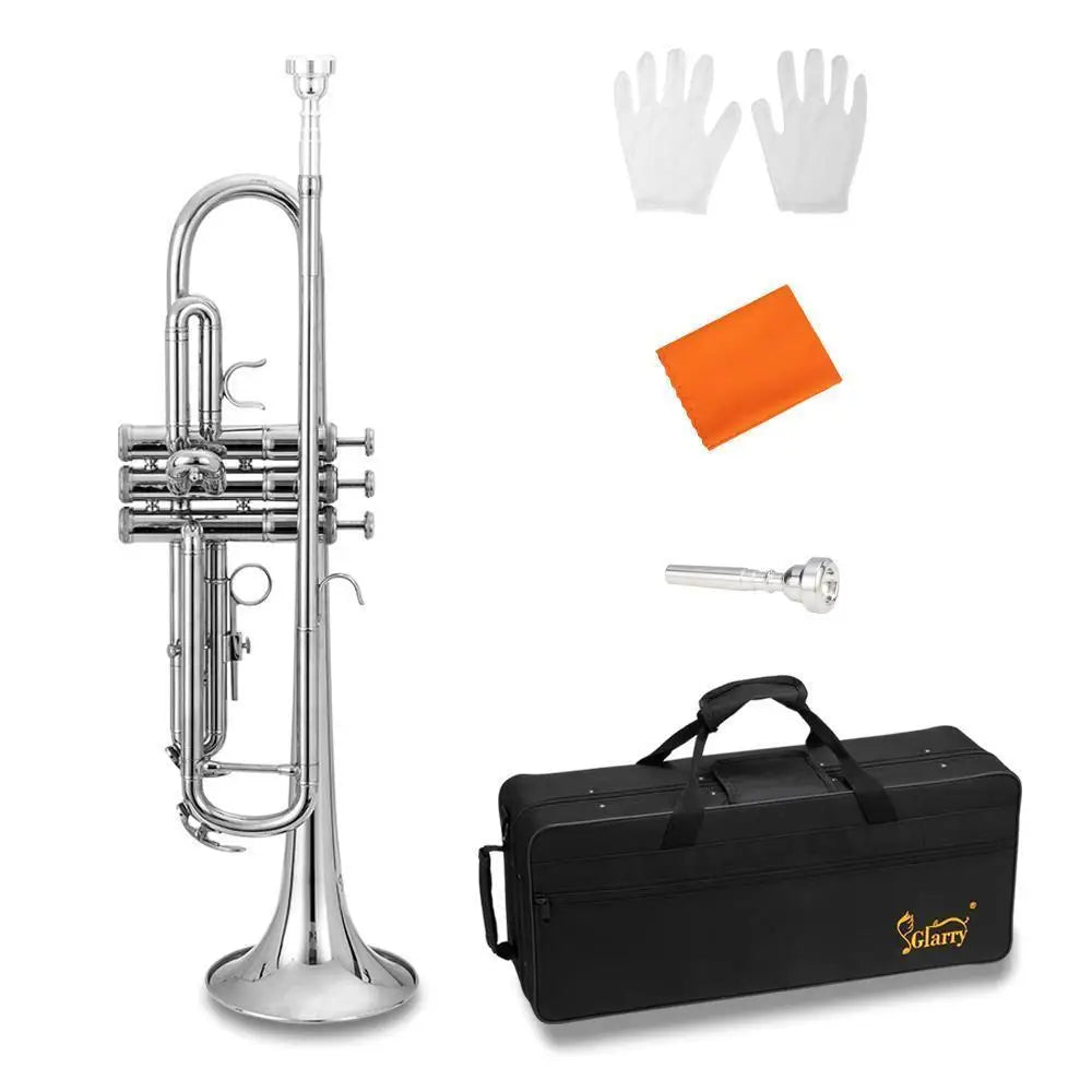 Brass Trumpet Bb with 7C Mouthpiece Case Gloves Cloth