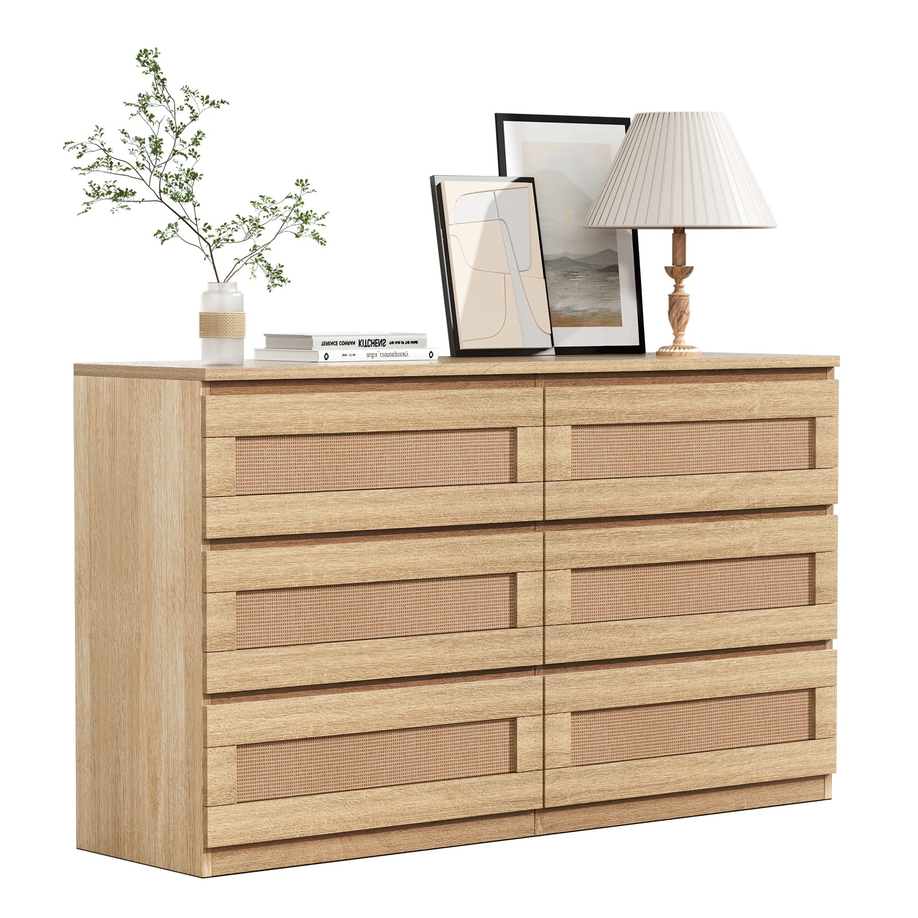 6 Drawer Wood Storage Dresser Bedroom