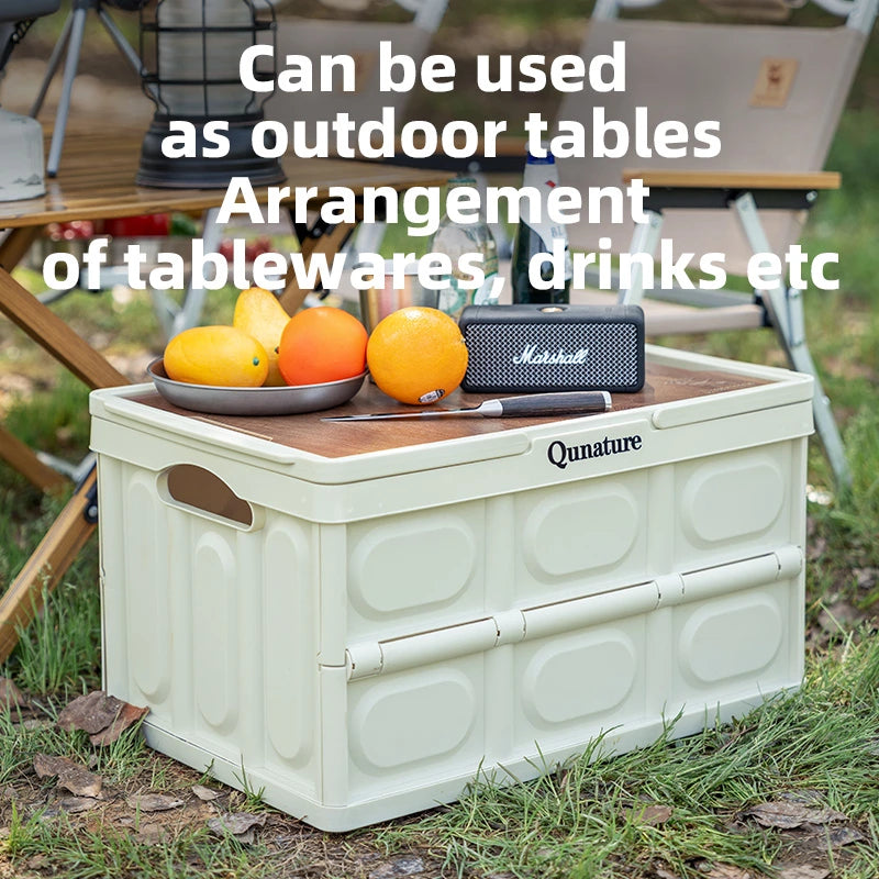 55L & 30L Folding Storage Box with Tabletop & Lid and Handle
