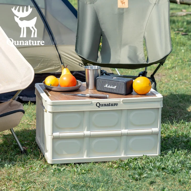 55L & 30L Folding Storage Box with Tabletop & Lid and Handle